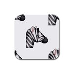 Emoji Zebra Rubber Square Coaster (4 pack)