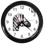 Emoji Zebra Wall Clock (Black)