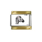 Emoji Zebra Gold Trim Italian Charm (9mm)