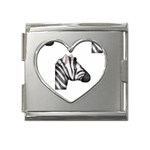 Emoji Zebra Mega Link Heart Italian Charm (18mm)