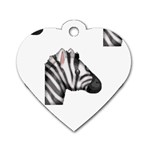 Emoji Zebra Dog Tag Heart (One Side)