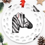 Emoji Zebra Ornament (Round Filigree)