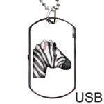 Emoji Zebra Dog Tag USB Flash (One Side)