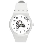 Emoji Zebra Round Plastic Sport Watch (M)