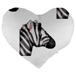 Emoji Zebra Large 19  Premium Heart Shape Cushion