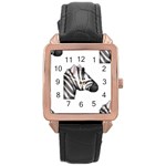 Emoji Zebra Rose Gold Leather Watch 