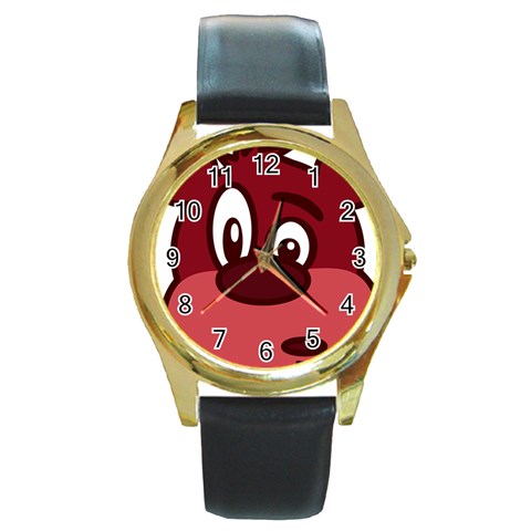 bear Round Gold Metal Watch from ArtsNow.com Front