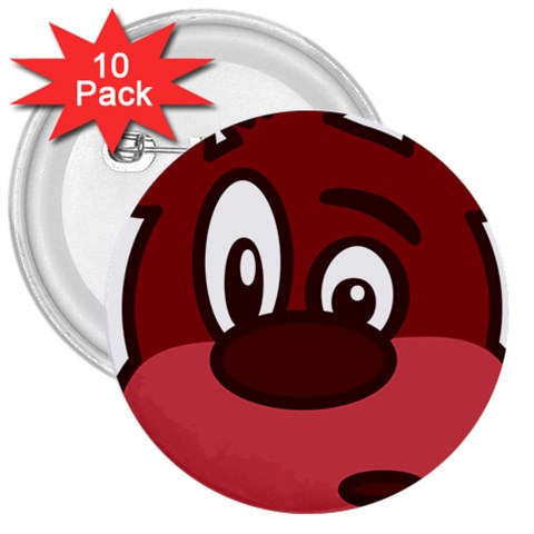 bear 3  Button (10 pack) from ArtsNow.com Front