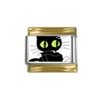 kitten Gold Trim Italian Charm (9mm)