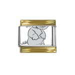 elephant Gold Trim Italian Charm (9mm)