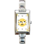 Emoji Rolling Eyes Rectangle Italian Charm Watch