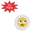 Emoji Rolling Eyes 1  Mini Button (10 pack) 