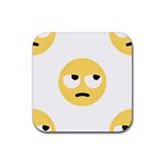 Emoji Rolling Eyes Rubber Coaster (Square)