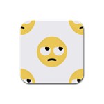 Emoji Rolling Eyes Rubber Square Coaster (4 pack)