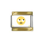 Emoji Rolling Eyes Gold Trim Italian Charm (9mm)