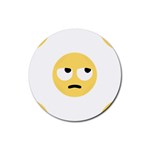 Emoji Rolling Eyes Rubber Coaster (Round)