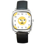 Emoji Rolling Eyes Square Metal Watch