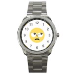 Emoji Rolling Eyes Sport Metal Watch