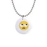 Emoji Rolling Eyes 1  Button Necklace