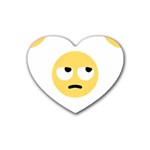 Emoji Rolling Eyes Rubber Coaster (Heart)