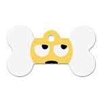 Emoji Rolling Eyes Dog Tag Bone (One Side)