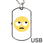 Emoji Rolling Eyes Dog Tag USB Flash (One Side)