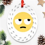 Emoji Rolling Eyes Ornament (Oval Filigree)