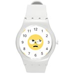 Emoji Rolling Eyes Round Plastic Sport Watch (M)