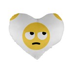 Emoji Rolling Eyes Standard 16  Premium Heart Shape Cushion 