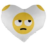 Emoji Rolling Eyes Large 19  Premium Heart Shape Cushion