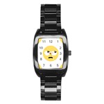 Emoji Rolling Eyes Stainless Steel Barrel Watch