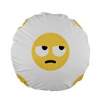 Emoji Rolling Eyes Standard 15  Premium Flano Round Cushion 