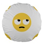 Emoji Rolling Eyes Large 18  Premium Flano Round Cushion 