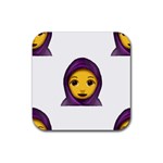 Emoji Hajib Rubber Coaster (Square)