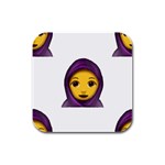 Emoji Hajib Rubber Square Coaster (4 pack)