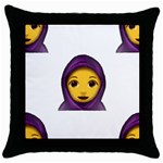 Emoji Hajib Throw Pillow Case (Black)