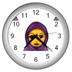 Emoji Hajib Wall Clock (Silver)