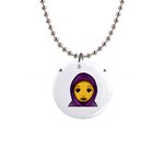 Emoji Hajib 1  Button Necklace