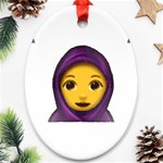 Emoji Hajib Oval Ornament (Two Sides)