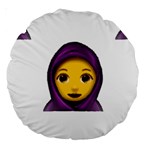 Emoji Hajib Large 18  Premium Round Cushion 