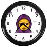 Emoji Hajib Wall Clock (Black)