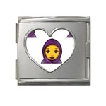 Emoji Hajib Mega Link Heart Italian Charm (18mm)