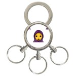 Emoji Hajib 3-Ring Key Chain