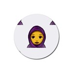 Emoji Hajib Rubber Coaster (Round)