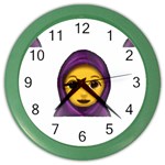 Emoji Hajib Color Wall Clock