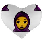 Emoji Hajib Large 19  Premium Heart Shape Cushion