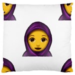 Emoji Hajib Large Flano Cushion Case (One Side)