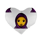 Emoji Hajib Standard 16  Premium Flano Heart Shape Cushion 