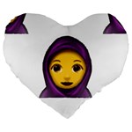 Emoji Hajib Large 19  Premium Flano Heart Shape Cushion