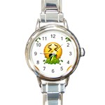 Emoji Puking Round Italian Charm Watch